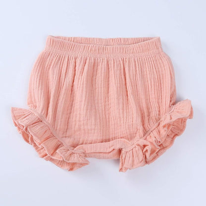 Baby Girls Ruffle Bloomer Shorts Toddler Cute Cotton Linen Panty Diaper Covers