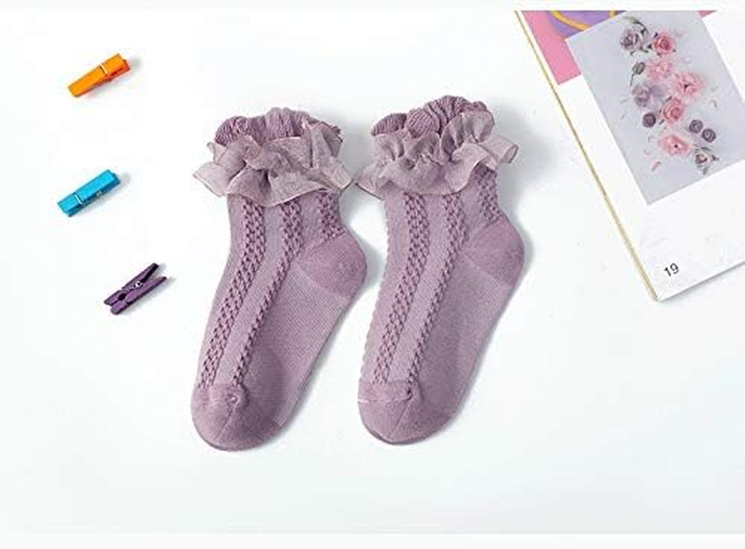 Baby Girls' Eyelet Lace Flower Socks  Ankle Sock for Newborn Infant Toddlers Kids