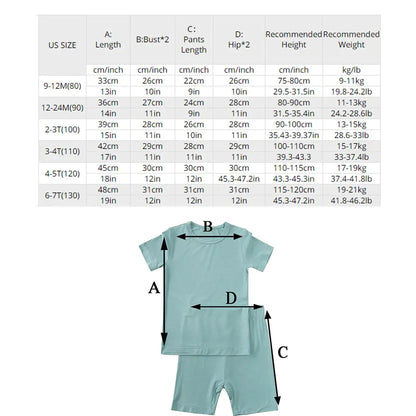 2023 Bamboo Fiber Toddler Kids Pajamas Set