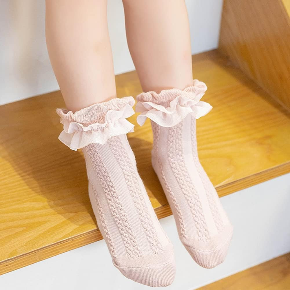 Baby Girls' Eyelet Lace Flower Socks  Ankle Sock for Newborn Infant Toddlers Kids